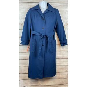Vintage Fashionbilt Belted Button Trench Coat Size 12 BRAND NEW